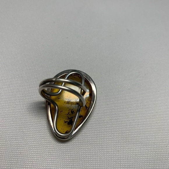 925 Sterling Silver and amber  ring size7 / 052024-RG0050 B - Picture 3 of 10